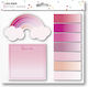 Jolipad Pink Girly Rainbow Sticky Notes Set 50 Pcs Eurowrap