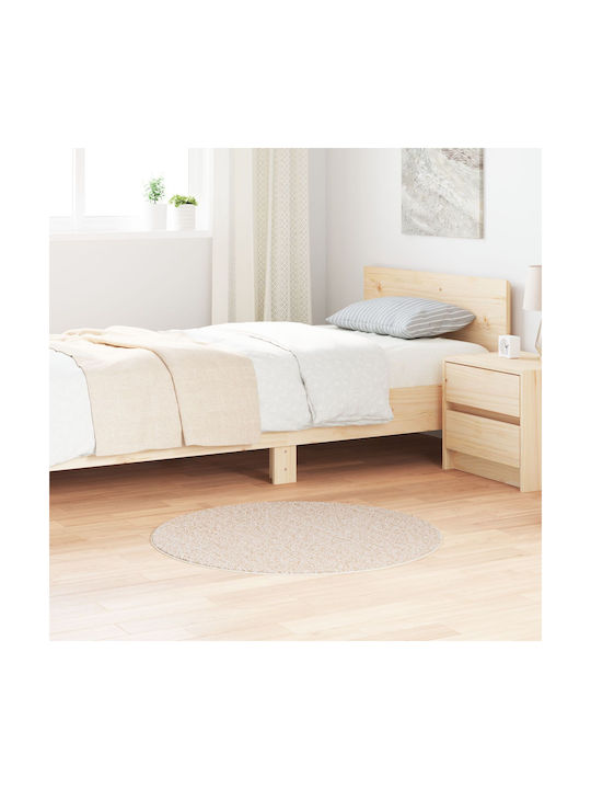 vidaXL Rutschfest Teppich Außenbereich Rund Synthetisch,Polyester/Cotton/Leather Cream