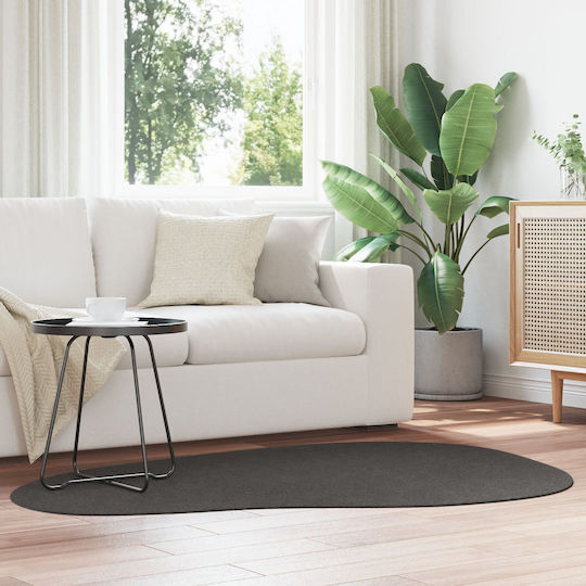 vidaXL Teppich Außenbereich Rechteckig Synthetisch,Polyester/Cotton/Leather Charcoal