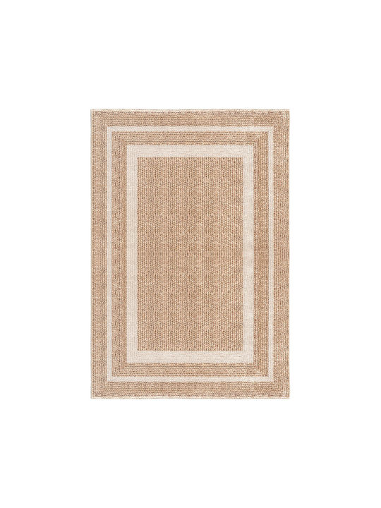 Beauty Home Rutschfest Wohnzimmer Teppich Rechteckig Weiß Beige 67x150cm