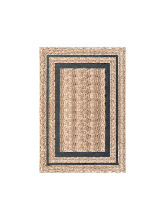 Beauty Home Rutschfest Wohnzimmer Teppich Rechteckig Schwarz Beiget 65x150cm
