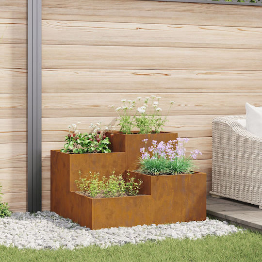 vidaXL Ghiveci De Flori Metalic Verde 100x100x60cm