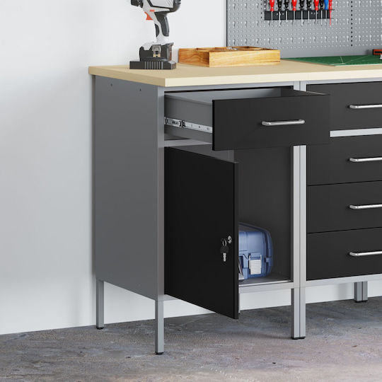 Vidaxl Arbeitsschrank Schwarz 50x55x84 cm Stahl