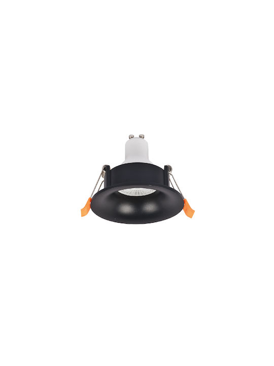 Inlight Metalic Spot Încorporat cu Soclu GU10 Negru 1buc