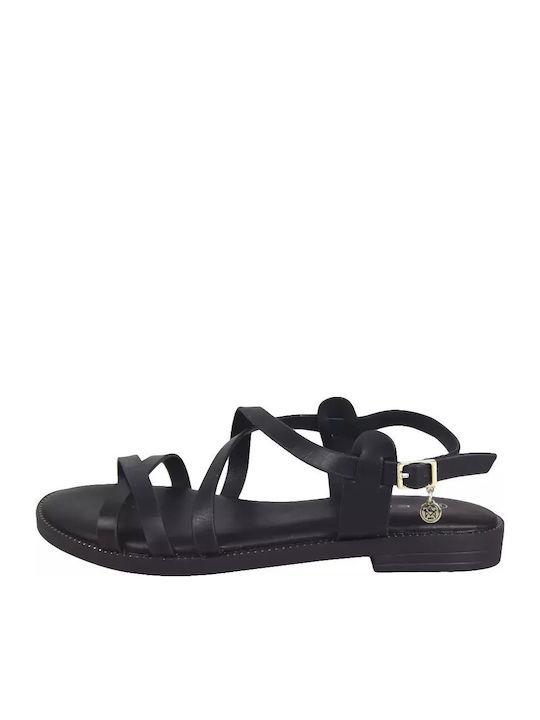 Women's Flat Sandals in Black Color