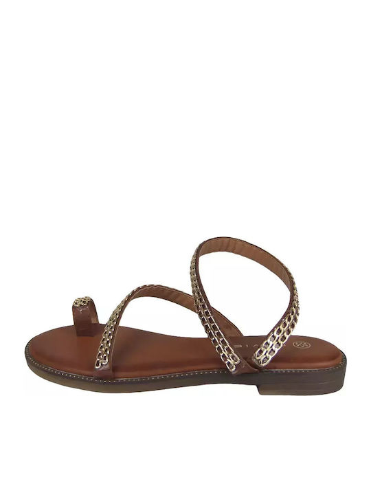 Women's Flat Sandals in Brown Color