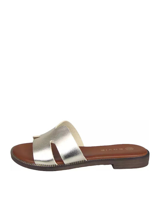 Flache Sandalen für Damen in Gold Farbe