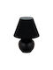 Struhm Ceramic Table Lamp for Socket E14 with Black Shade and Base