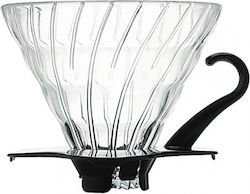 Hario V60 02 Dripper Γυάλινο Μαύρο
