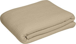 King Size Hotel Pique Blanket Beige 260x230cm King Size Hotel Pique Blanket Beige 260x230cm