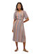 D3 Ovin Sommer Midi Kleid Wickel Mehrfarbig