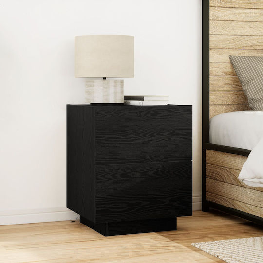 Bedside Tables Made of Solid Wood Black Oak 2 Pieces 45x40x55cm