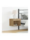 Wooden Bedside Tables Brown Oak 2 Pieces 40x30x30cm