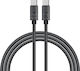 Recci Cablu USB 2.0 Braided USB-C Masculin - USB-C 100W PD Negru 2m RS12CC