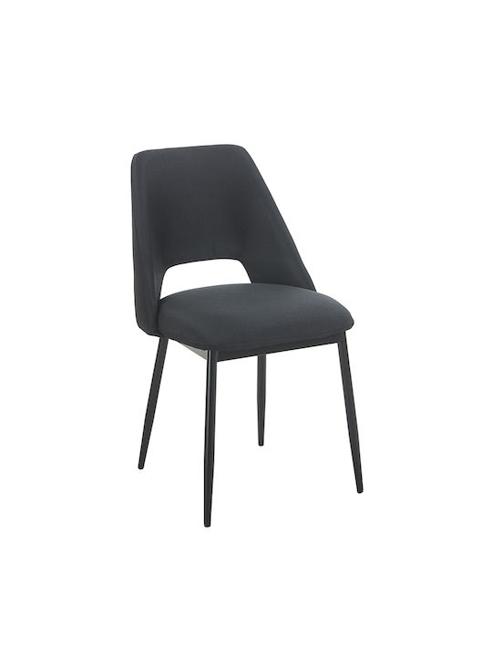 Madison Dining Chair With Fabric Upholstery Black 45x54x83cm