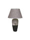 Galifas Ceramic Table Lamp for Socket E27 with Silver Shade and Base