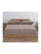 Nef-Nef Homeware Bettlaken Super-Doppel mit Gummiband 160x200+30cm. Jersey Mocca