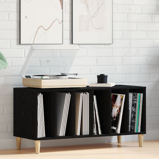 Vidaxl Record Cabinet Black Oak 100x38x48 cm Engineered Wood