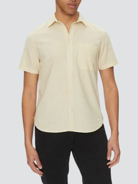 Blend Short-sleeved Linen Shirt Ekrou