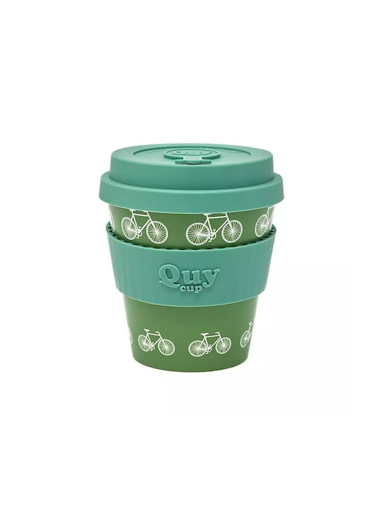QuyCup Κούπα Κεραμική με Καπάκι Πράσινη 230ml