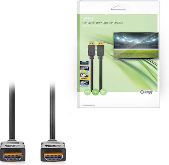 Nedis Cable HDMI male - HDMI male 10m Μαύρο