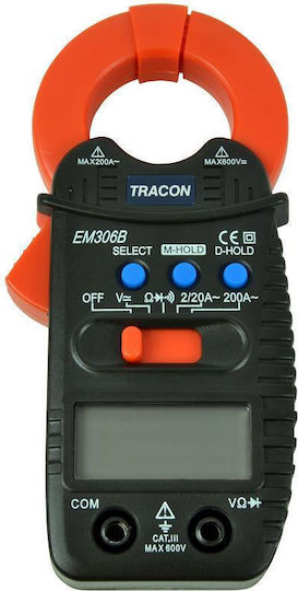 Tracon Electric Αμπεροτσιμπίδα Digital 200A AC Wahre Effektivwert