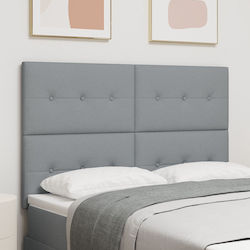 vidaXL Fabric Bed Headboard Light Gray 144x128cm