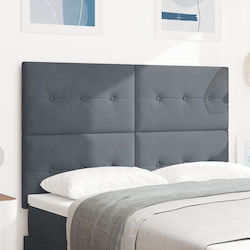 vidaXL Fabric Bed Headboard Dark Gray 144x128cm