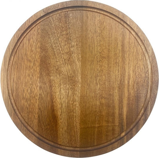 Lukanda Plate Shallow Wooden Brown with Diameter 35cm