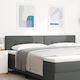 vidaXL Cap de pat din Material Textil Gri 200x7x88cm