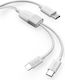 SBS Braided USB 2.0 Cable USB-C male - USB-C 60W PD Λευκό 1.5m