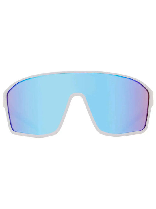 Red Bull Spect Unisex Sunglasses with White Plastic Frame and Light Blue Mirror Lens