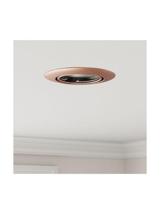 vidaXL Rectangle Plastic Recessed Spot with Integrated LED and Warm White Light Copper 9x9cm. 1pcs
