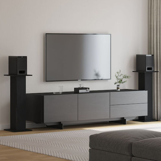 Vidaxl Βάσεις Ηχείων 2 Τμχ Μαύρο Δρυς 30x30x80 Εκ Επεξεργασμένο Ξύλο