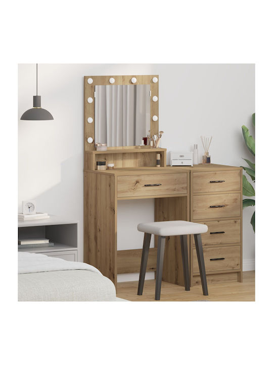 Wooden Makeup Dressing Table Brown with Mirror ...