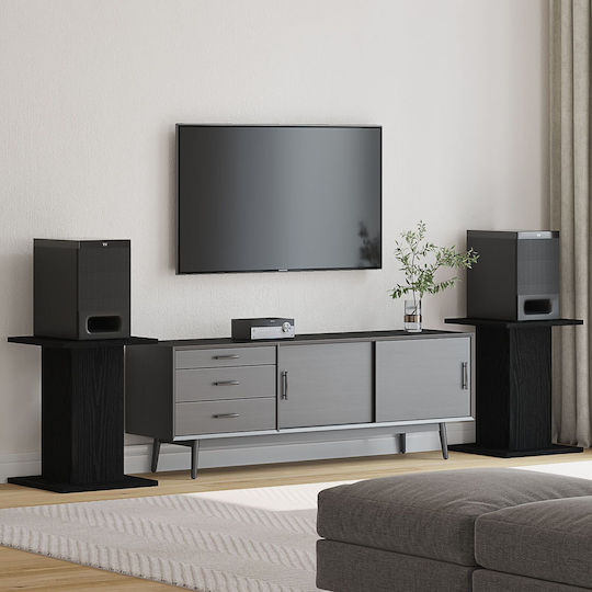 Vidaxl Στήρες Ηχείων 2 Τμχ Μαύρη Δρυς 30x30x40 Εκ Φτιαγμένοι Ξύλο
