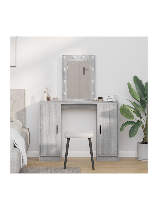 Floor-Standing Makeup Dressing Table Wooden Gre...