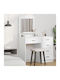 Wooden Makeup Dressing Table White with Mirror 50x41x135cm