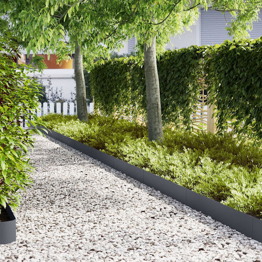 vidaXL Garten Kunststoffgartenbordüre in Gray Farbe 1.0m x 20cm