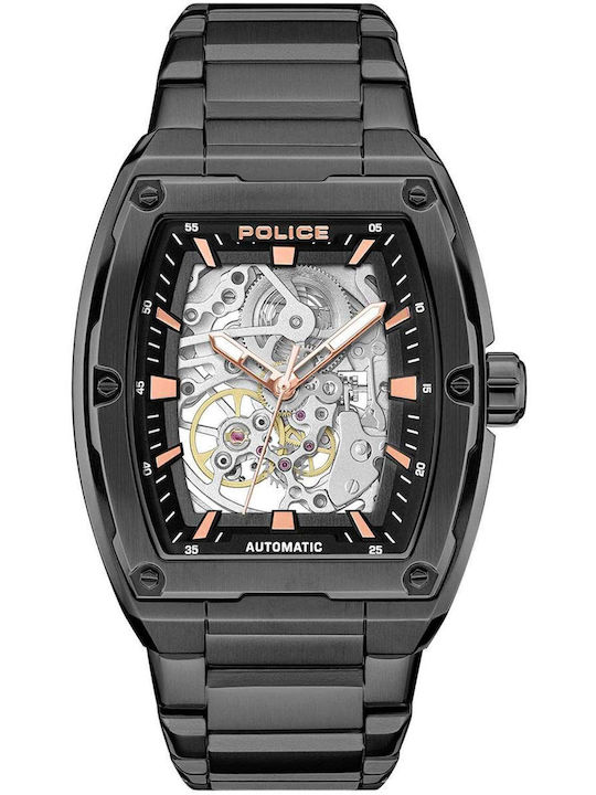 Police Skeletor Men's Watch Automatic with Blac...