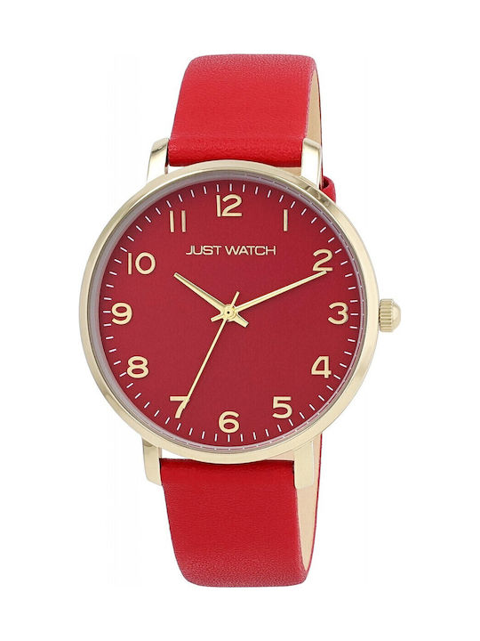 Just Watch Women's Watch with Red Leather Strap