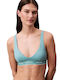 Padded Triangle Bikini Top with Adjustable Straps Petrol Blue