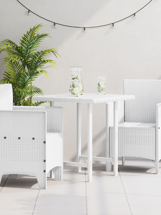 Outdoor-Sessel Kunststoff White 2Stück 53x49x85εκ.