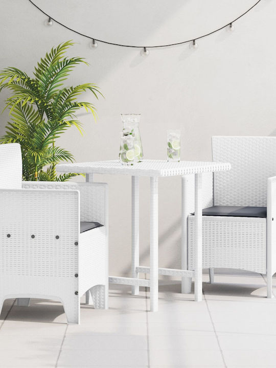 Outdoor Armchair Polypropylene Λευκό, Ανθρακί 2pcs 53x49x85cm