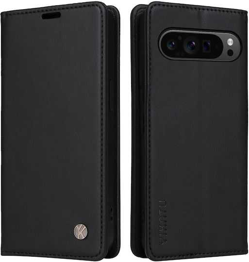 Yikatu Book Piele artificială / Silicon Negru (Google Pixel 9 Pro XL)