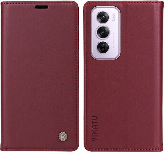Yikatu Book Δερματίνης / Σιλικόνης Κόκκινο (Oppo Reno12 Pro)