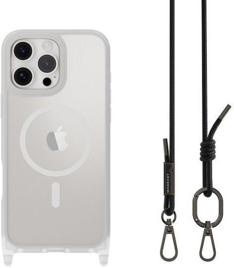 Mageasy Roar M With Lanyard Back Cover Σιλικόνης με Λουράκι Διάφανο (iPhone 16 Pro)
