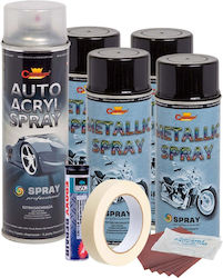 Kit complet de reparare și vopsire pentru roți în culoare negru metalic V4