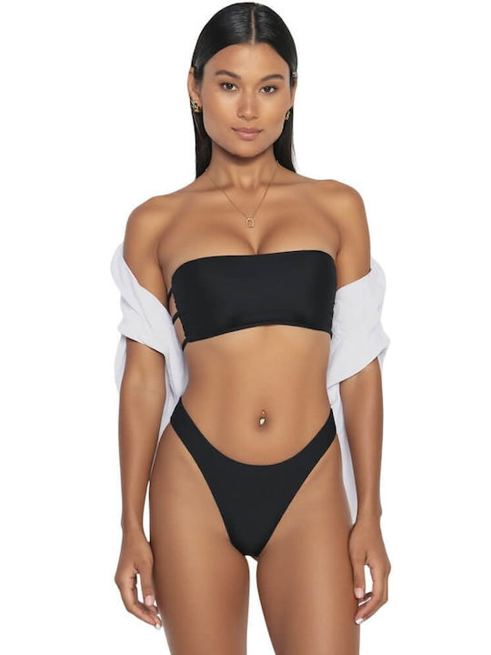 Bikini String Ψηλόμεσο Μαύρο