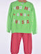Kids Sweatpants Set Lime-salmon 2pcs